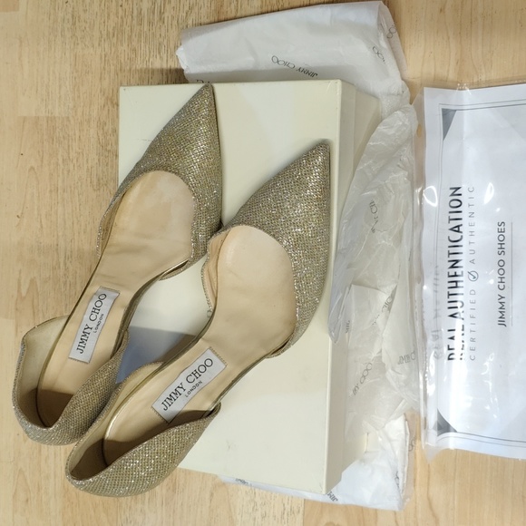 Jimmy Choo glitter gold Esther 60 size 39.5 - Picture 1 of 9